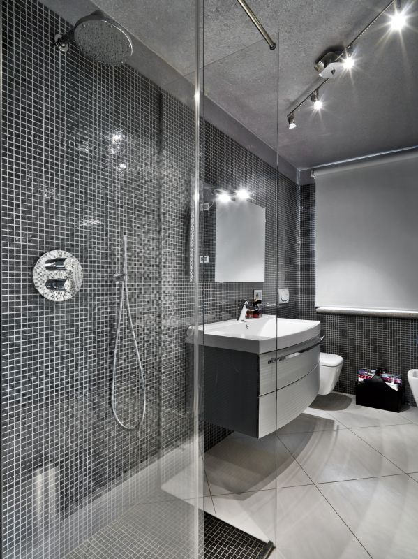 Glass Shower with Rain Shower Head